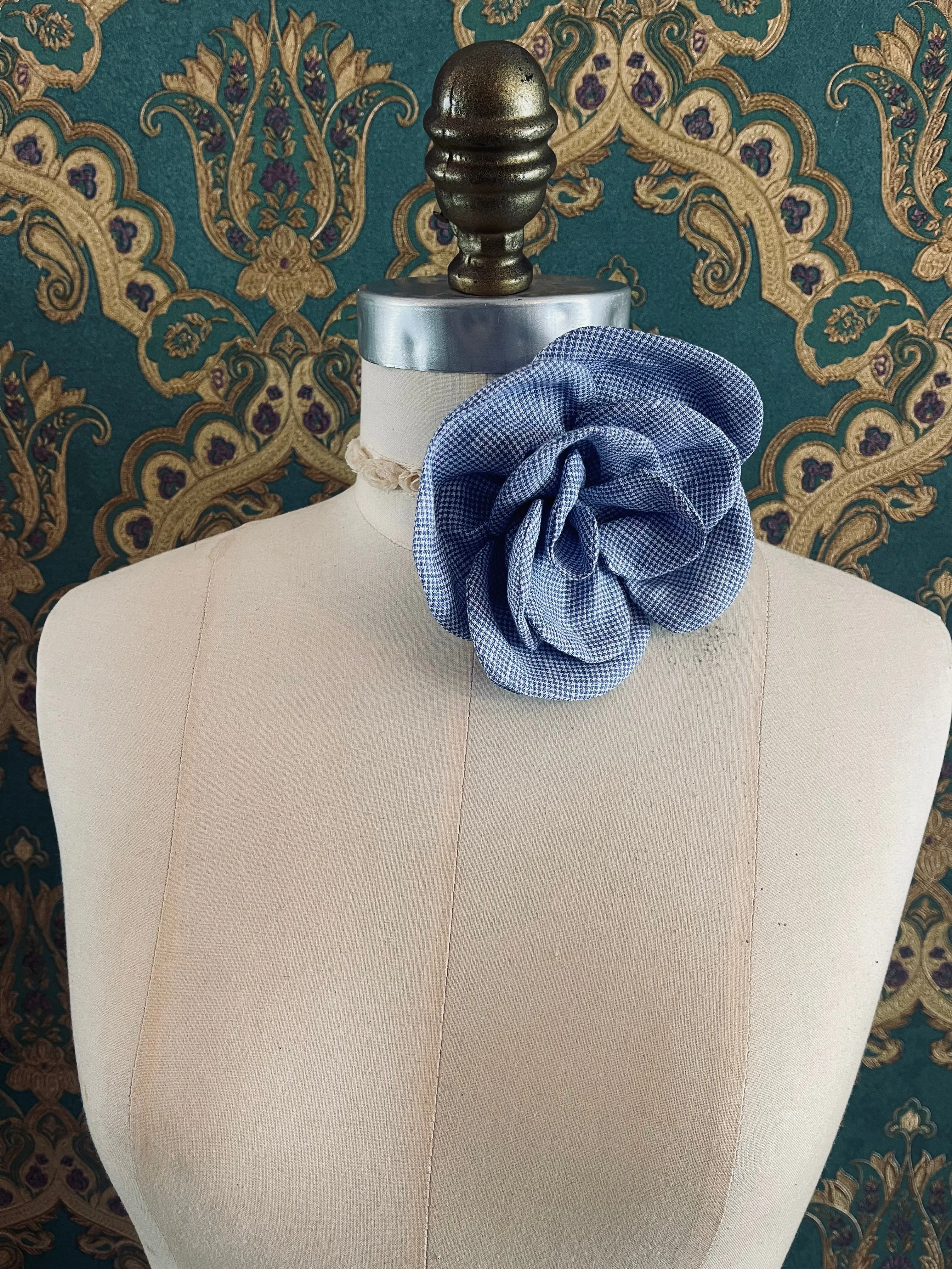 Florella Flower Choker - Stripes & Checks