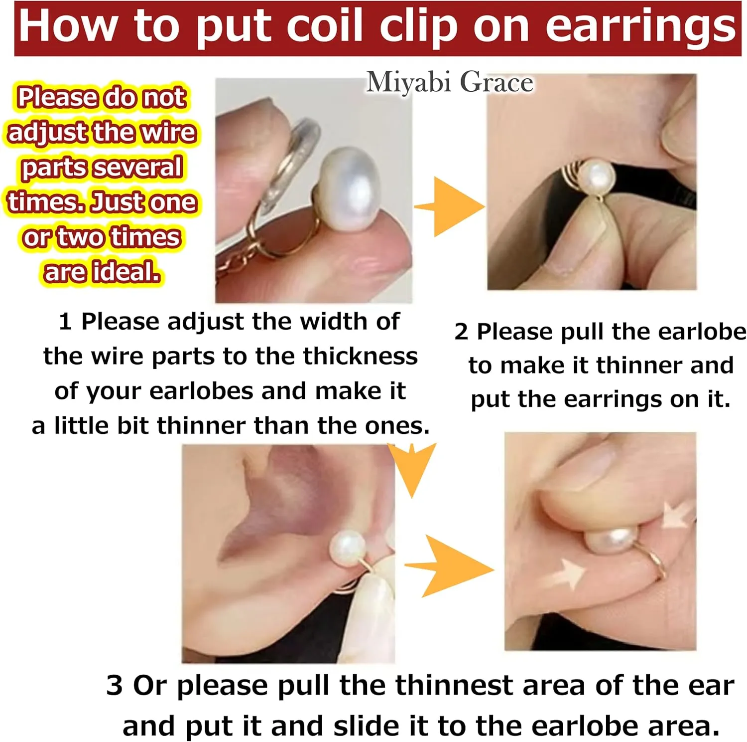 Freshwater Pearl Clip On Earrings For Women Dangle Wedding Gold White Crystal Rhinestone Cubic Zirconia Silver Bridal Comfortable Non Pierced Coil Invisible Clip-on Earrings