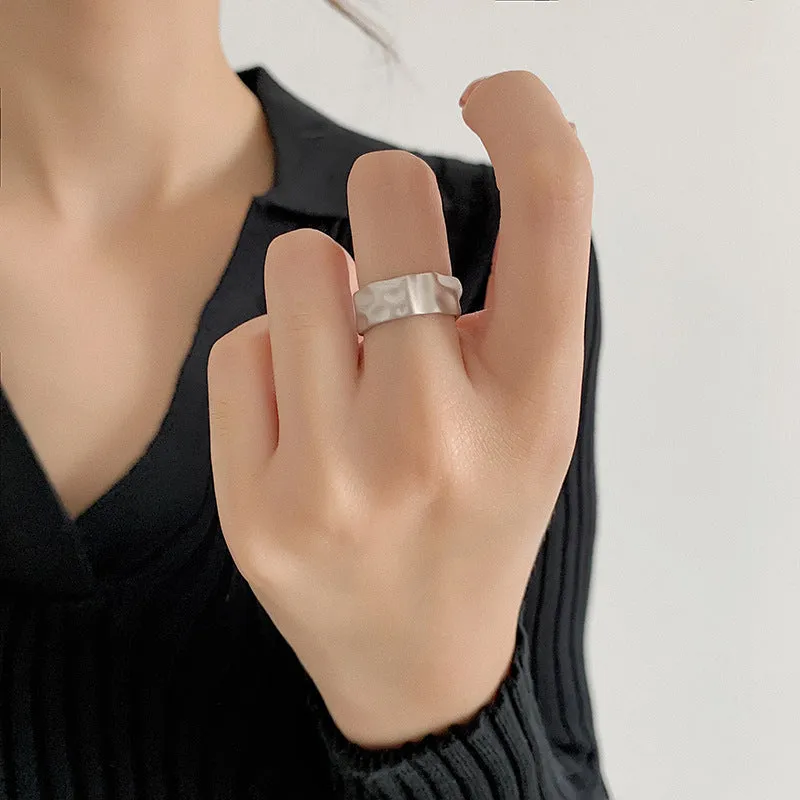 Frosted Matching Wedding Rings with Names Engraved