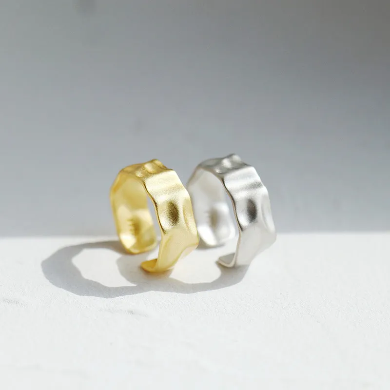 Frosted Matching Wedding Rings with Names Engraved
