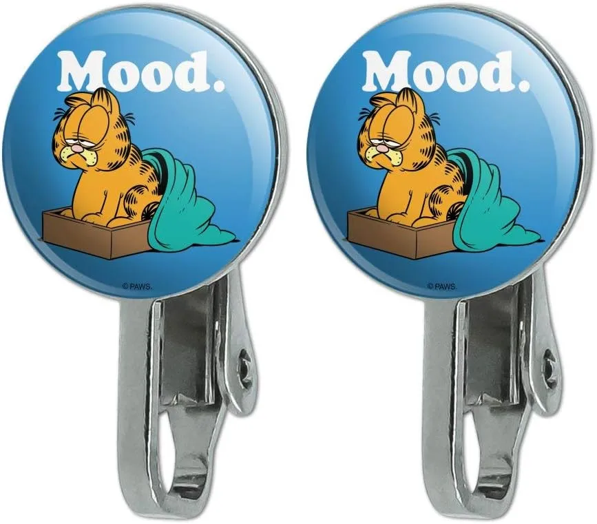 Garfield Mood Novelty Clip-On Stud Earrings