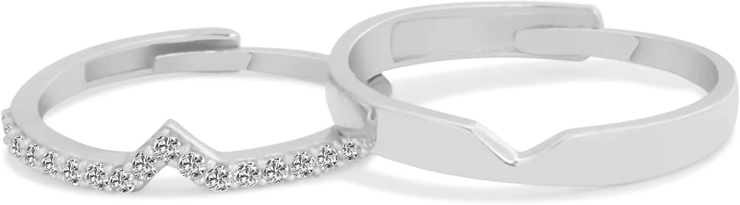 GIVA Women's 925 Sterling Silver Cupid Arrow Couple Bands, Adjustable Rings With Certificate of Authenticity and 925 Hallmark