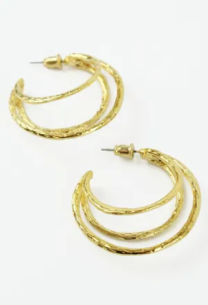 Gold Crescent hoop earrings