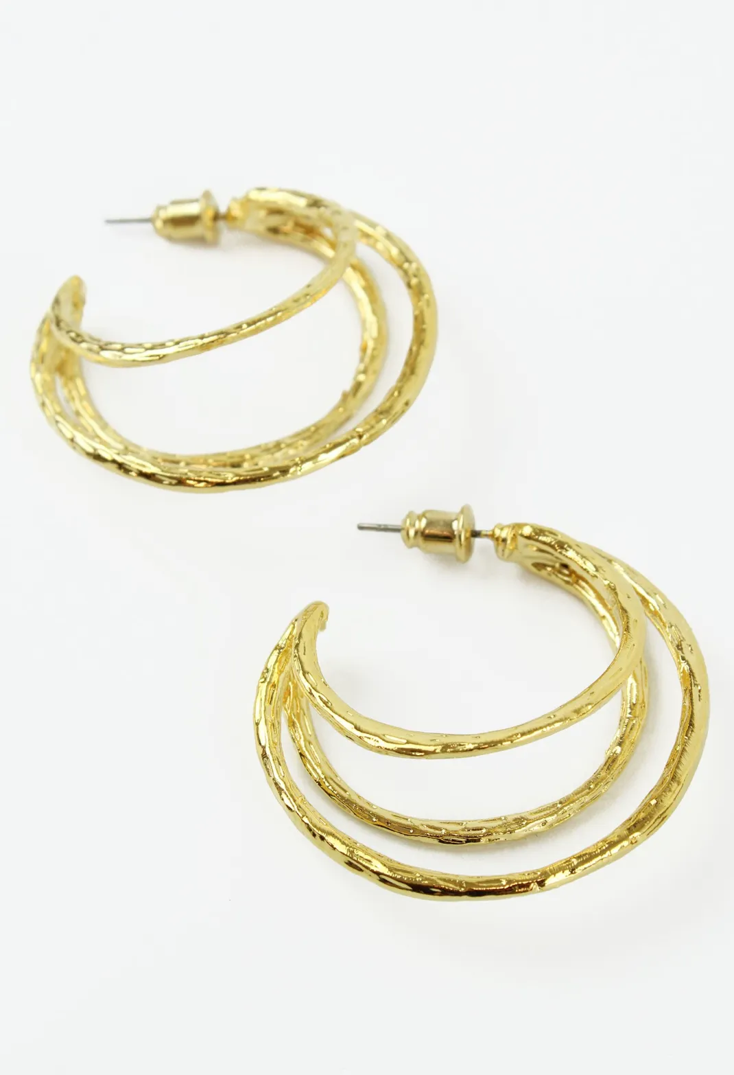 Gold Crescent hoop earrings
