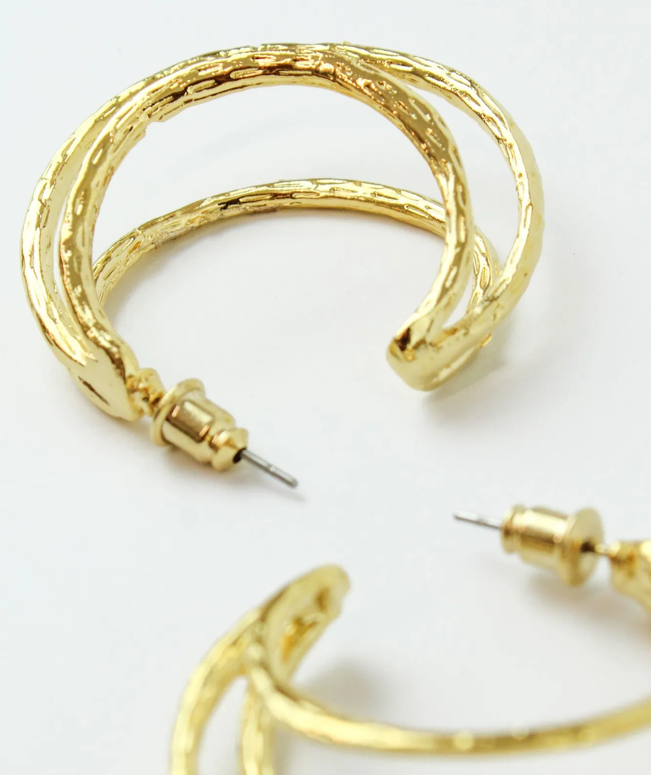 Gold Crescent hoop earrings