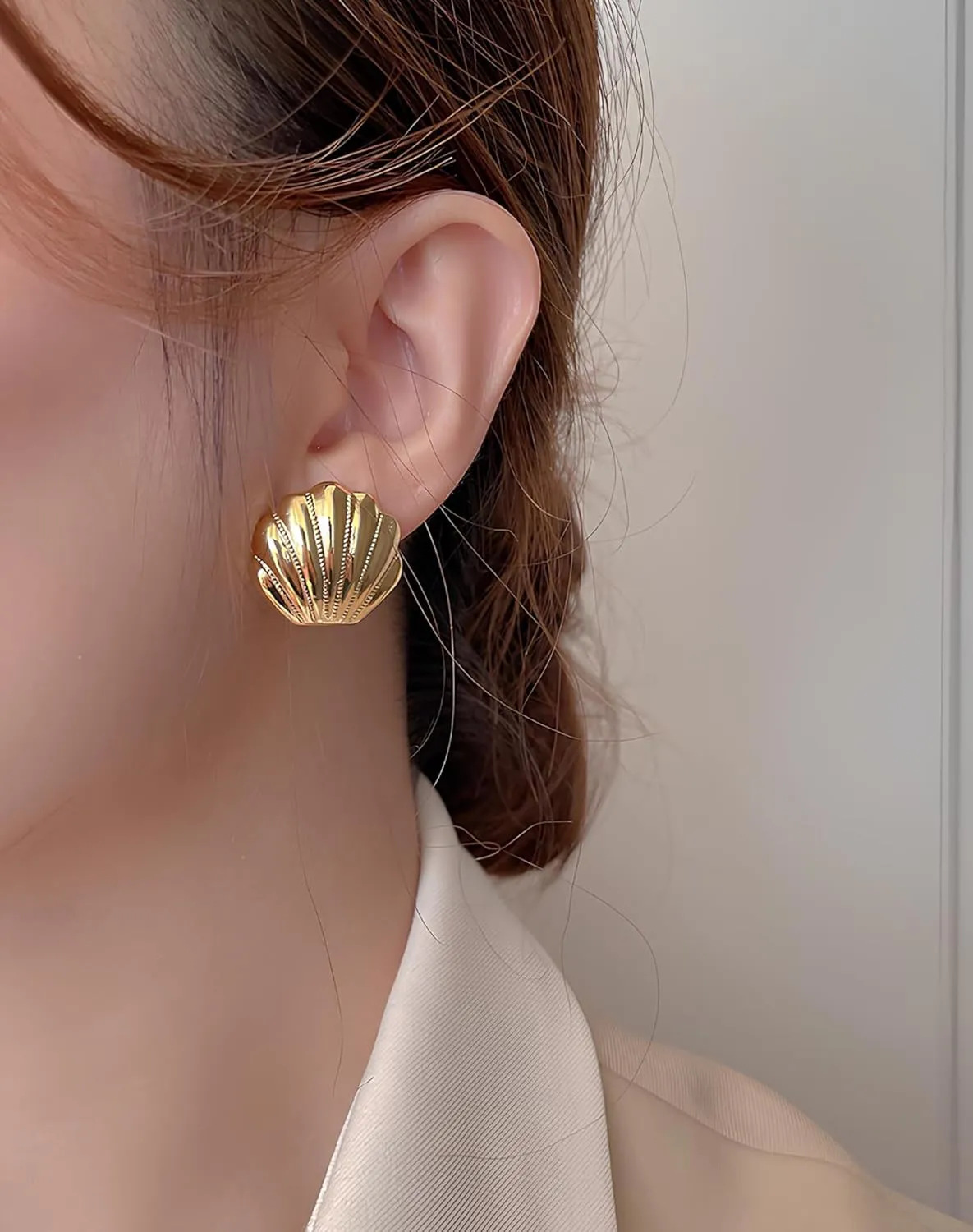 Gold Earrings for Women 14k Real Golds Silver Plated Chunky Stud Earring Statement Drop Hypoallergenic Earring Trendy Jewelry Gifts for Women