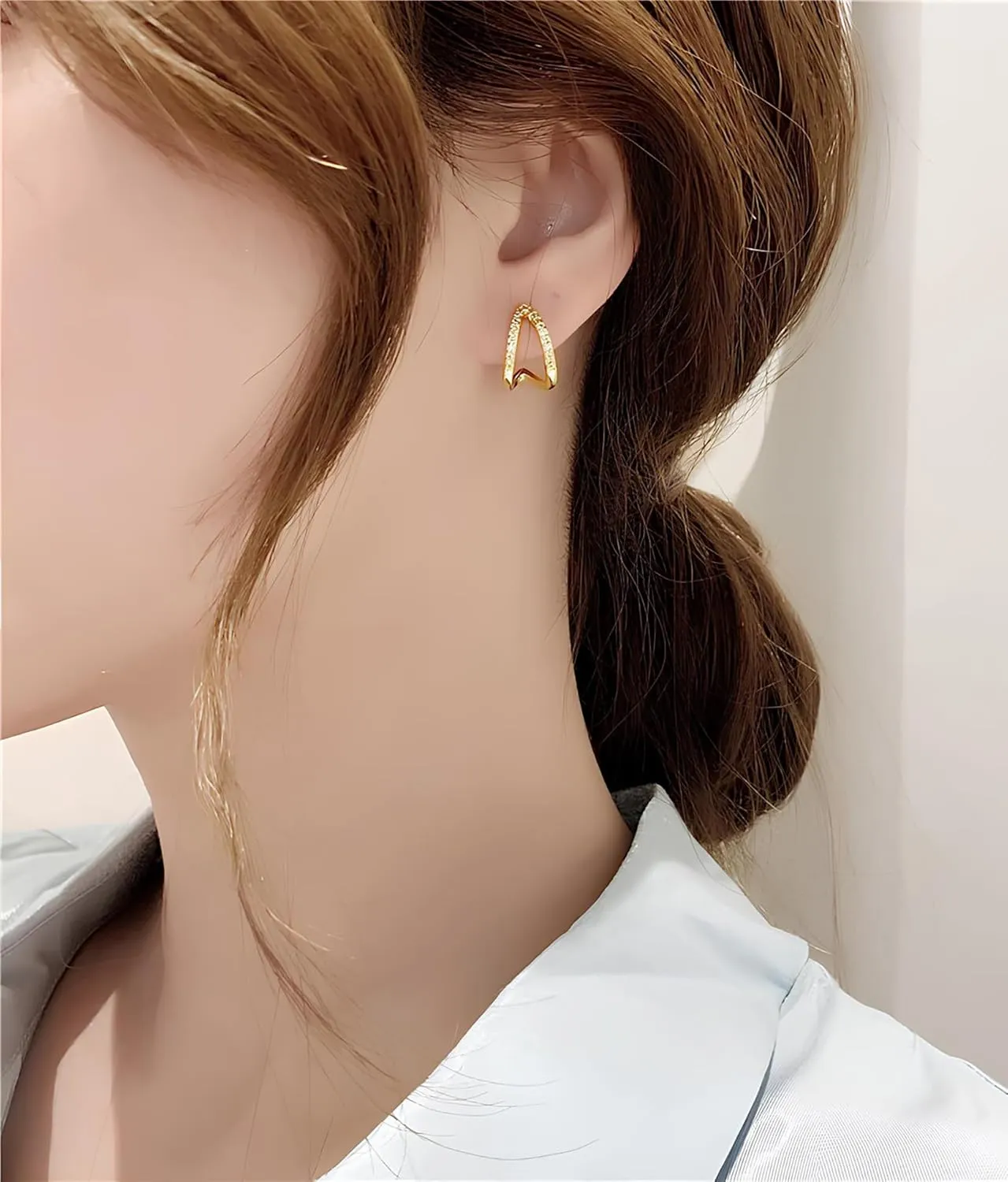 Gold Earrings for Women 14k Real Golds Silver Plated Chunky Stud Earring Statement Drop Hypoallergenic Earring Trendy Jewelry Gifts for Women