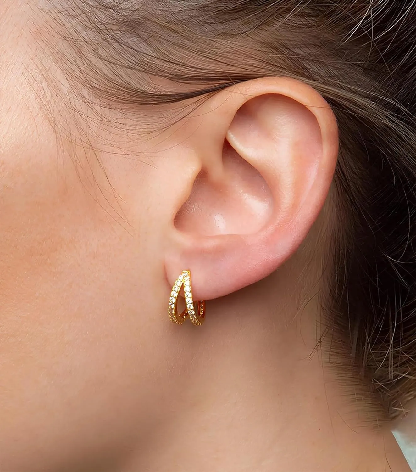 Gold Earrings for Women 14k Real Golds Silver Plated Chunky Stud Earring Statement Drop Hypoallergenic Earring Trendy Jewelry Gifts for Women