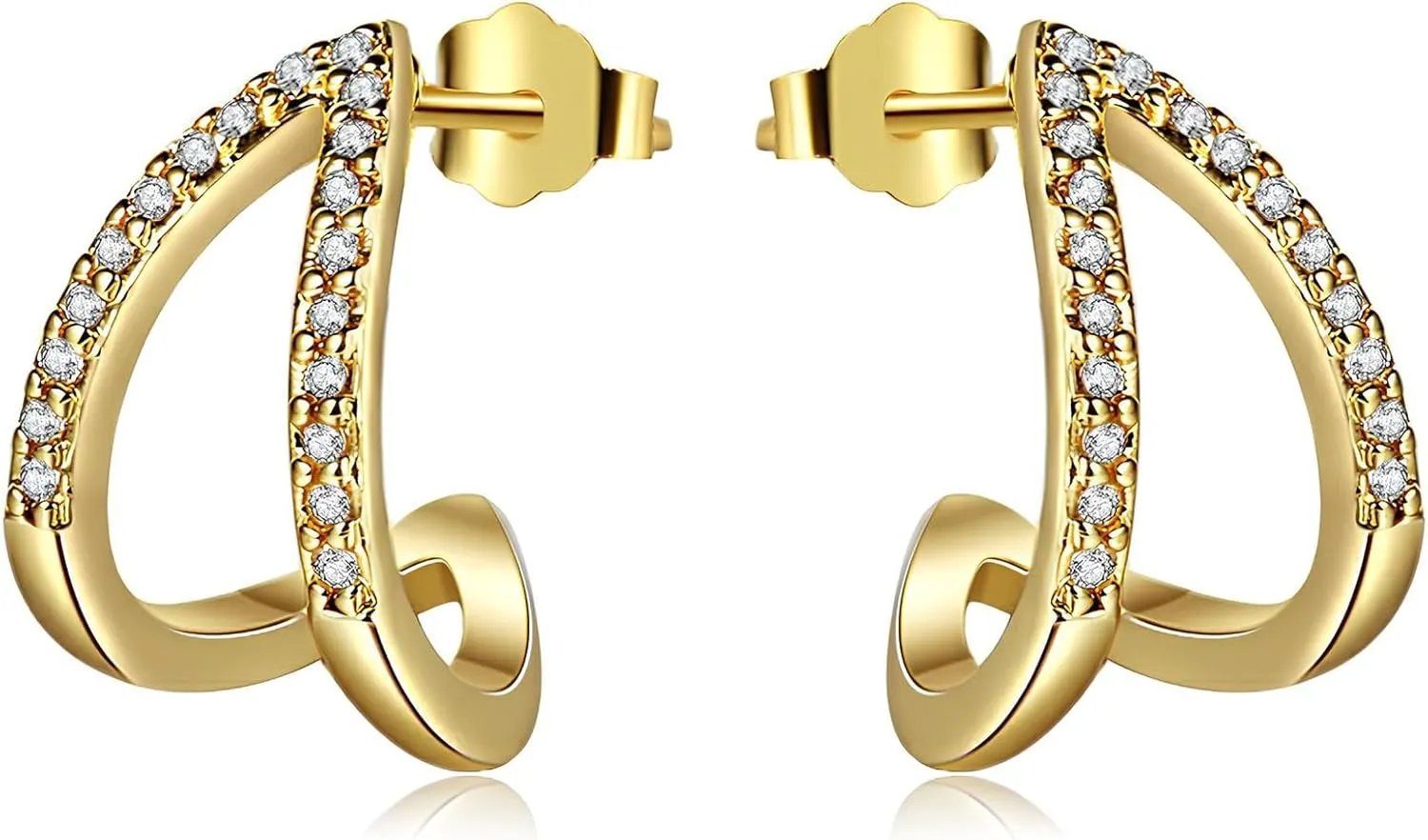 Gold Earrings for Women 14k Real Golds Silver Plated Chunky Stud Earring Statement Drop Hypoallergenic Earring Trendy Jewelry Gifts for Women