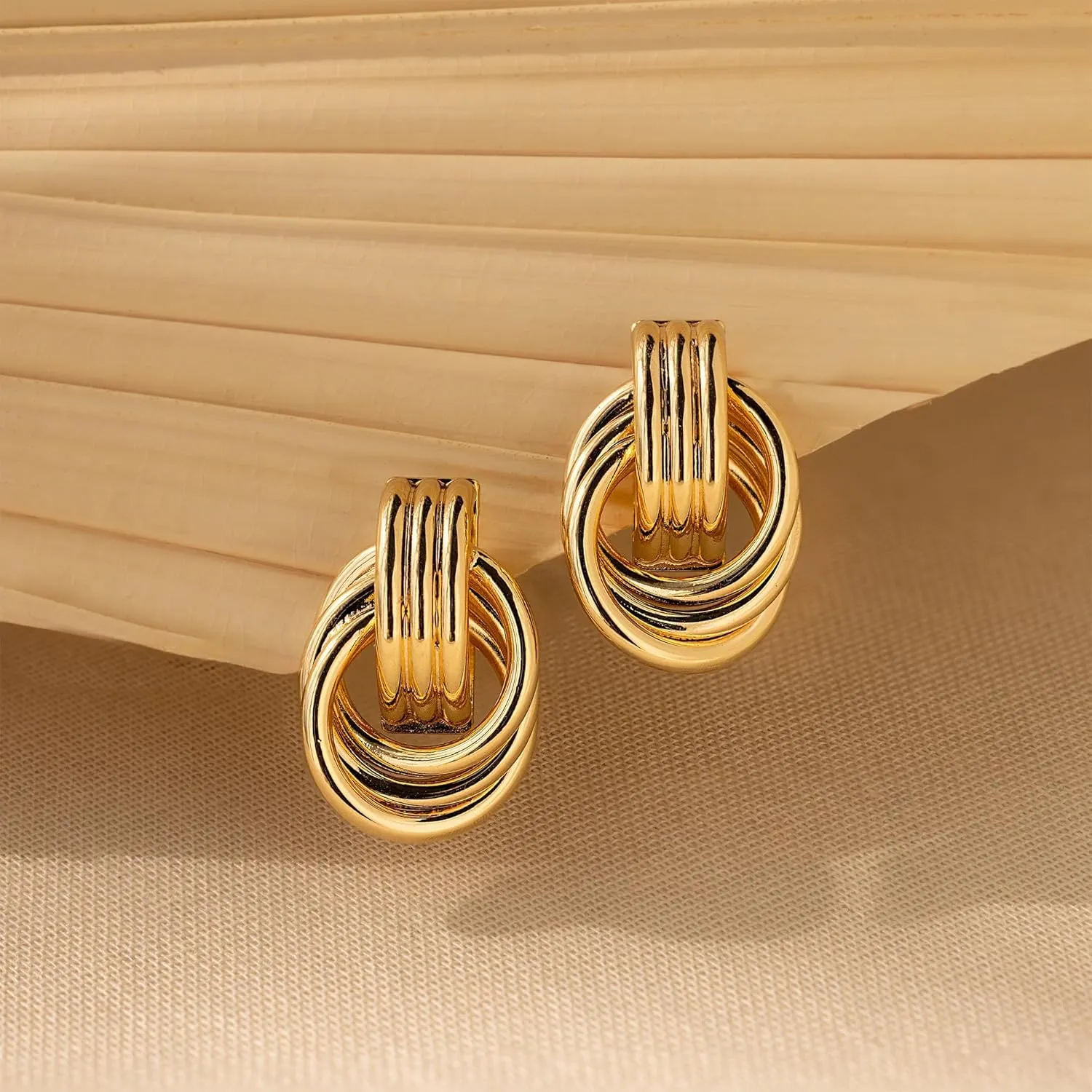 Gold Earrings for Women Trendy, Gold Statement Earrings Hypoallergenic Stud Earrings Dainty Vintage Jewelry for Women Birthday Gifts