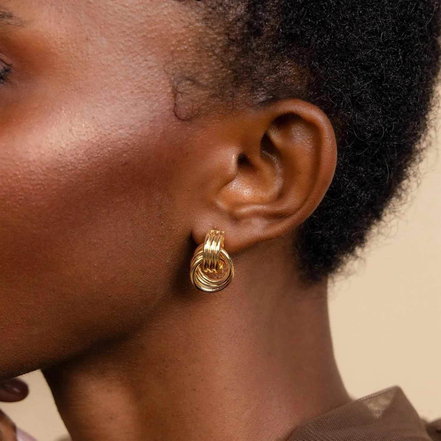 Gold Earrings for Women Trendy, Gold Statement Earrings Hypoallergenic Stud Earrings Dainty Vintage Jewelry for Women Birthday Gifts