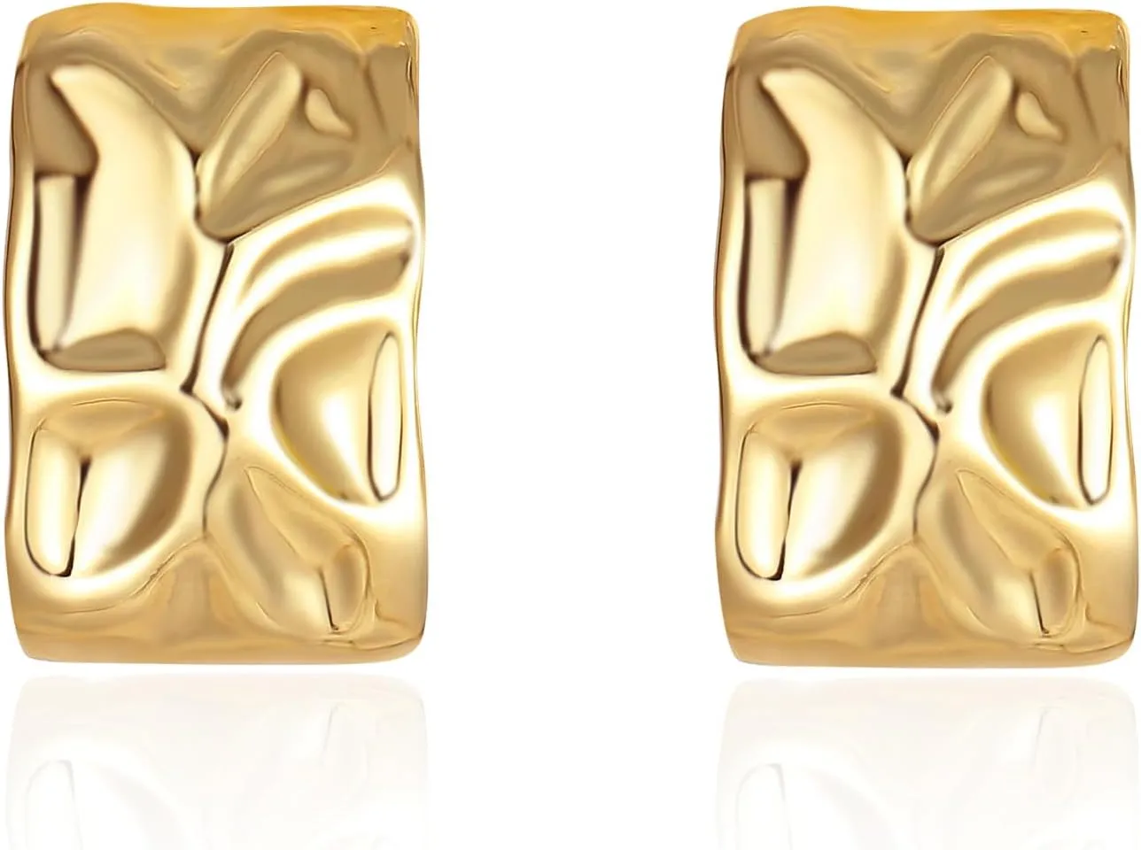 Gold Geometric Earrings for Women, Chunky Gold Dangle Earrings Trendy Vintage Statement Earrings Dupes Jewelry for Her