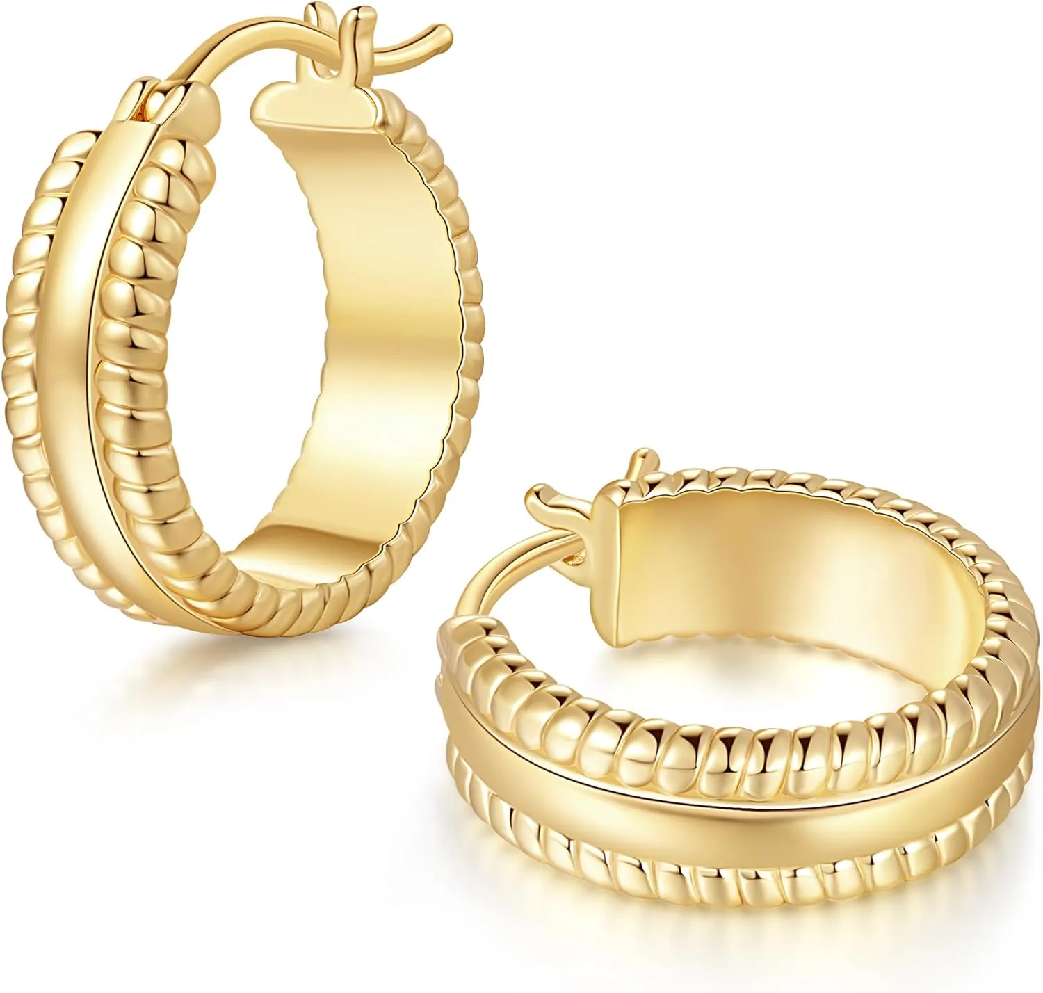 Gold Hoop Earrings for Women 14K Gold Hoop Earrings for Women Masterclass in Simple yet Captivating Design Womens Hoops Earring 20mm