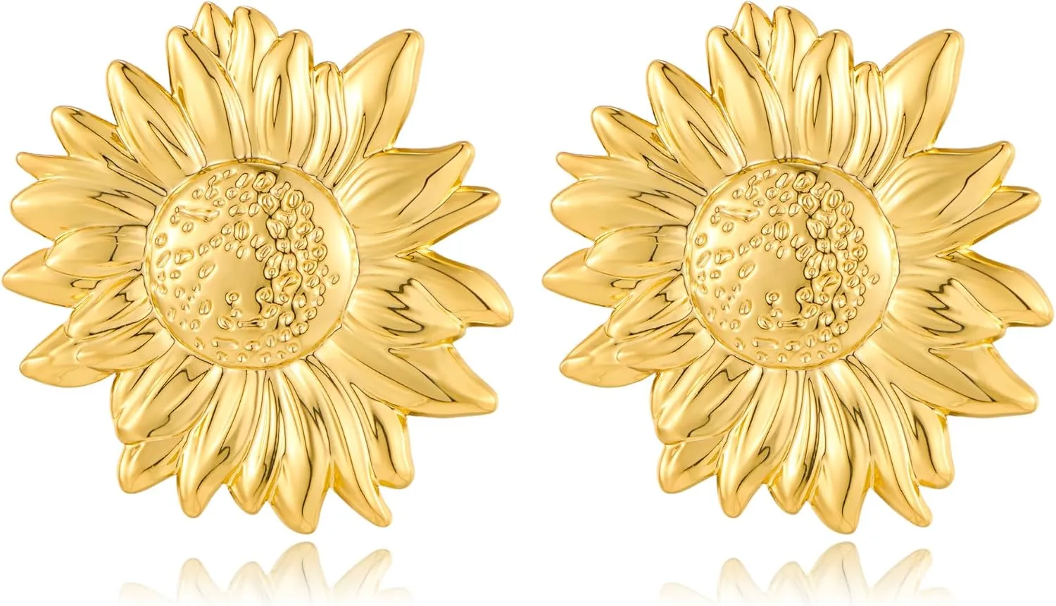 Gold Sunflower Stud Earrings Cute Flower Statement Earrings for Women Fashion Jewelry