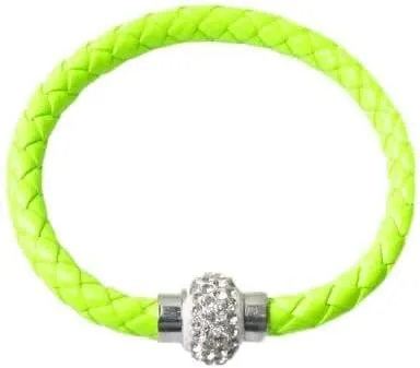 handmade beaded bracelet, suitable for both men and women, PU leather rope woven bracelet for couples (light green)