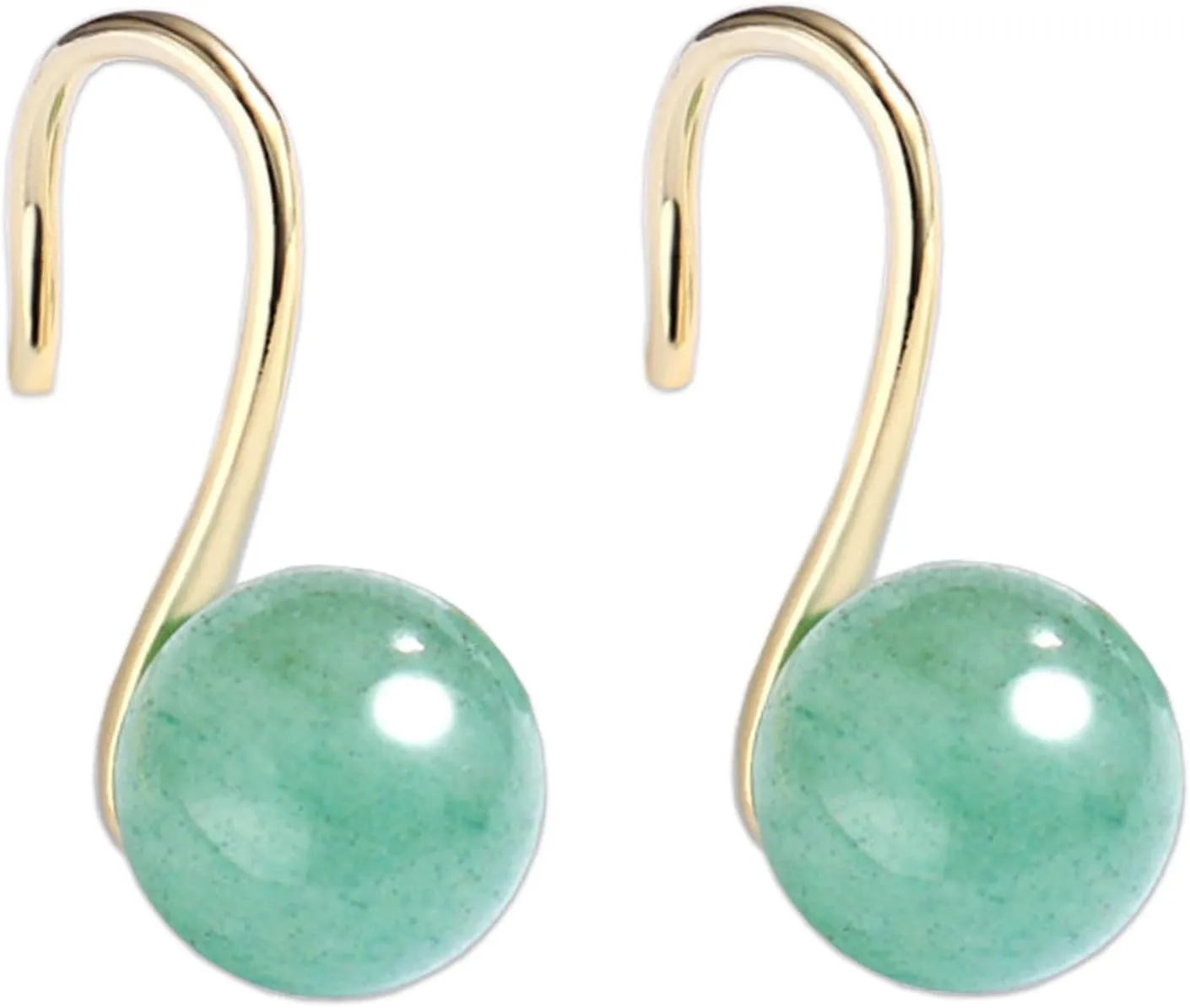 Handmade Jade Drop Earrings for Women, 6.5mm-8.5mm Green Jade Earrings 925 Sterling Silver Dangle Earrings Good Luck Jade Earrings Gift for Birthday Anniversary