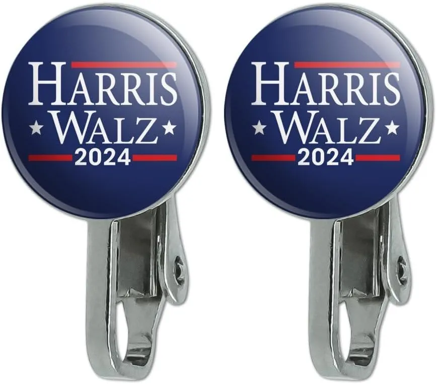 Harris Walz 2024 Novelty Clip-On Stud Earrings