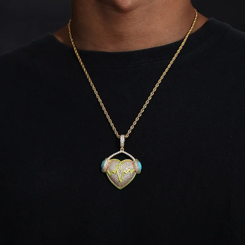 Headphones Heartbeat Pendant