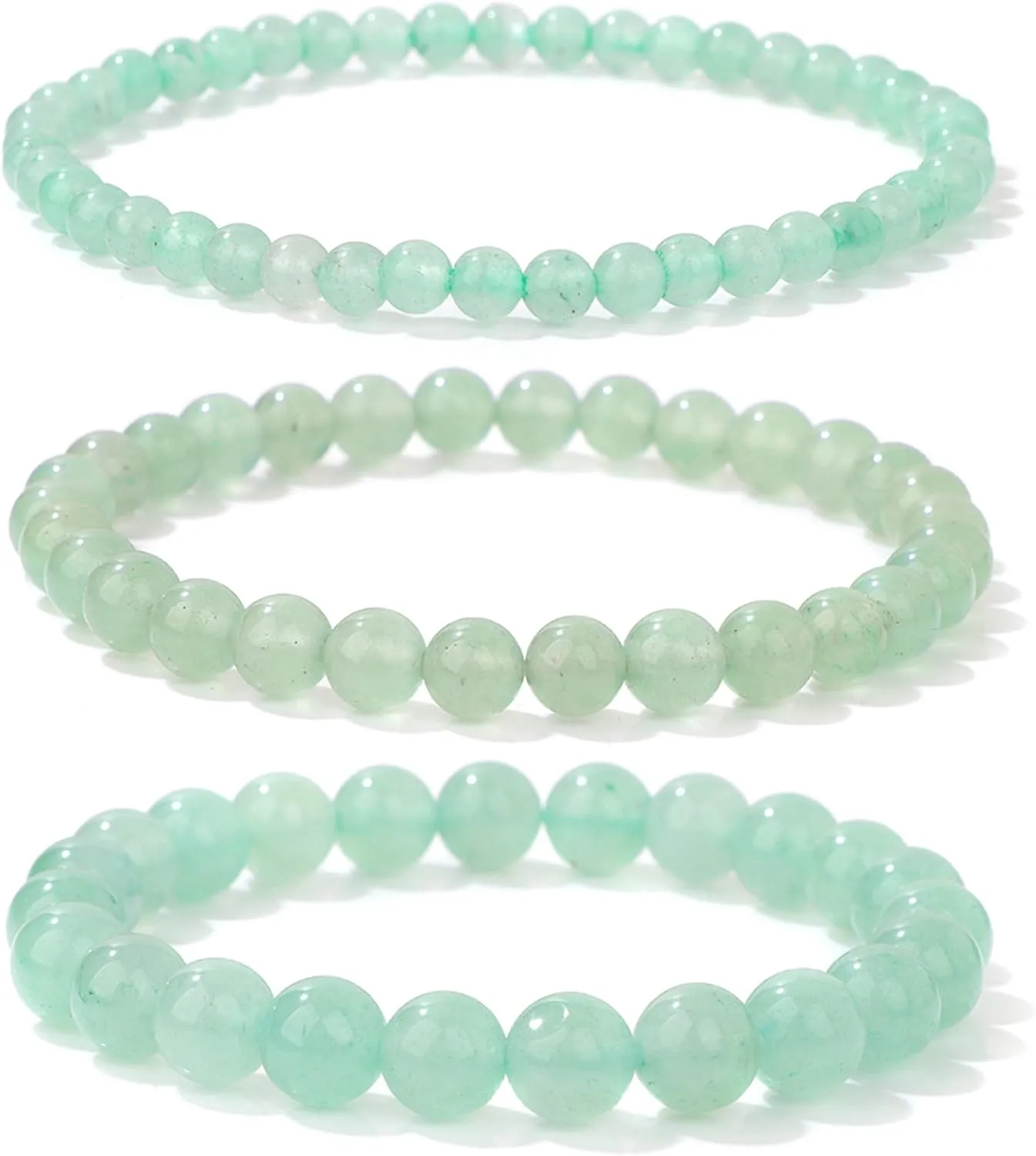 Healing Crystal Bracelet for Women Bead Bracelet Handmade Natural Stone Bracelets Semi-Precious Gemstone Bracelets Stretch Crystal Beaded Bracelets Healing Gifts for Women Girls