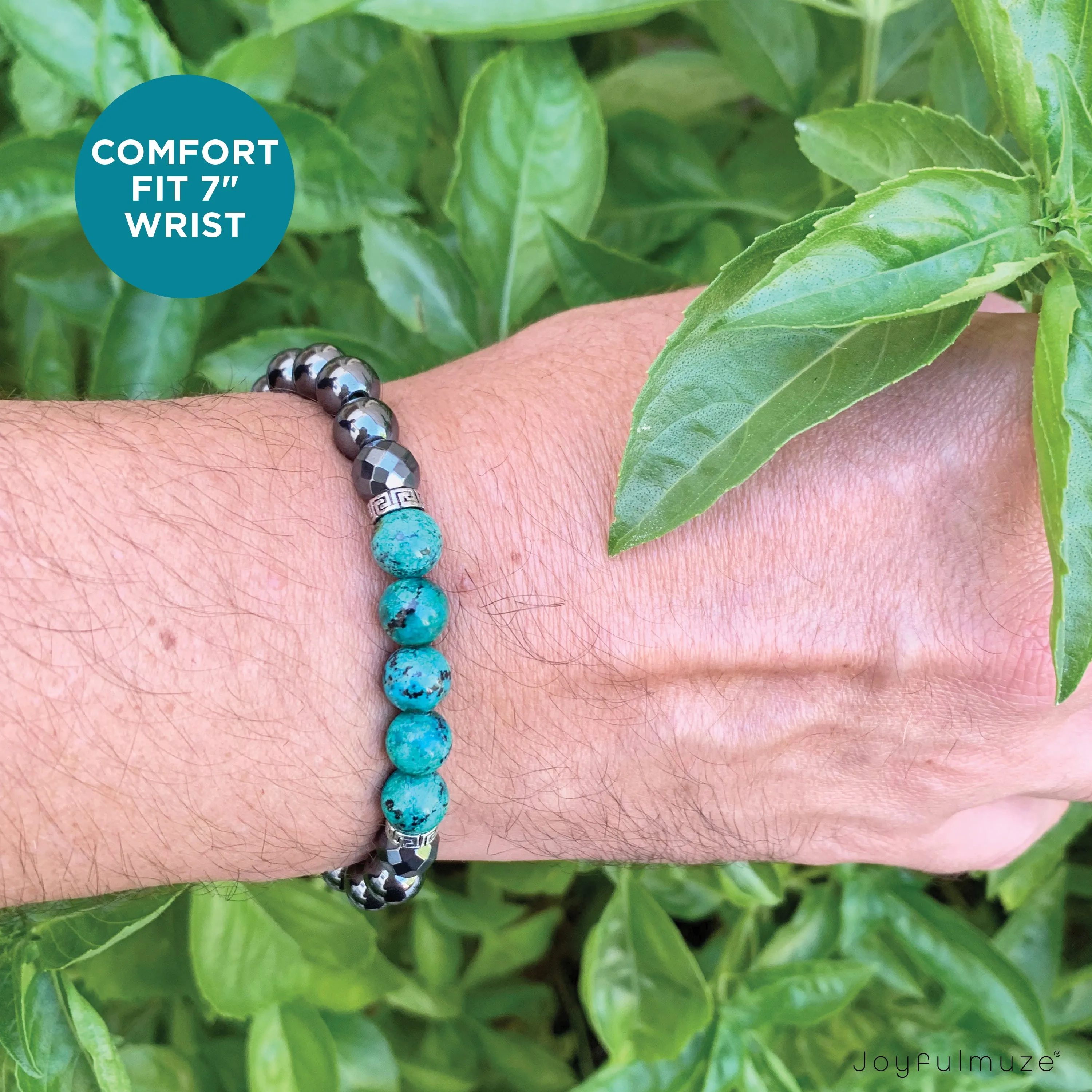 Hematite and Turquoise Bracelet
