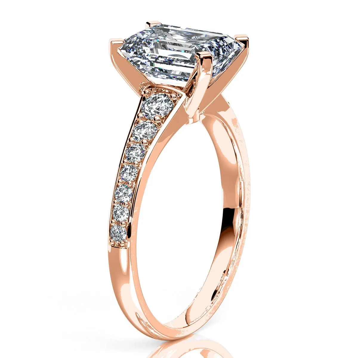 Holly - Emerald Moissanite Engagement Ring