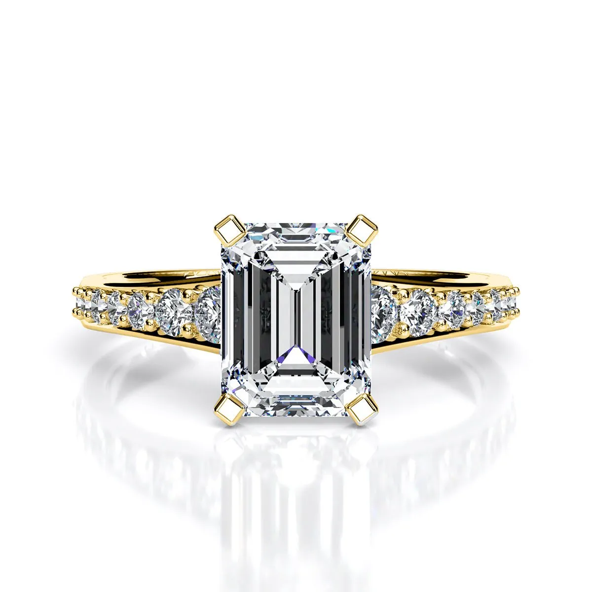 Holly - Emerald Moissanite Engagement Ring