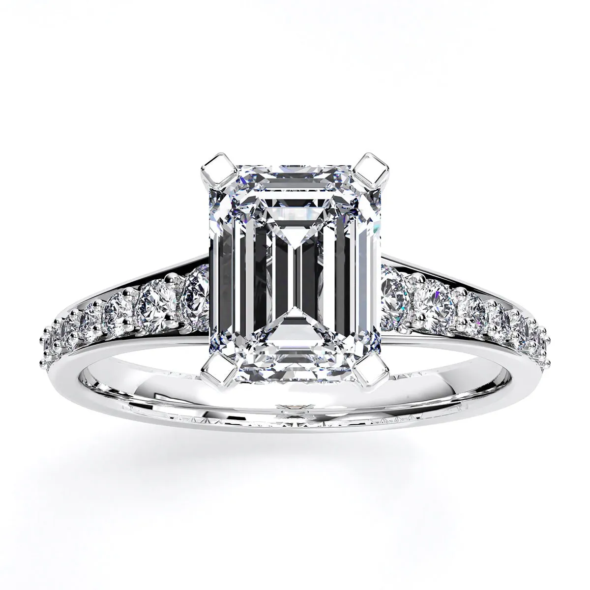 Holly - Emerald Moissanite Engagement Ring