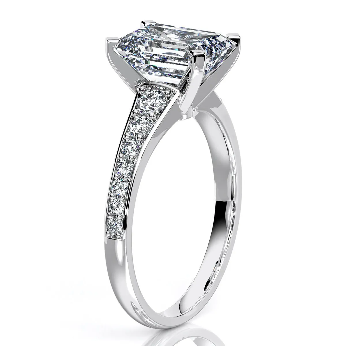 Holly - Emerald Moissanite Engagement Ring