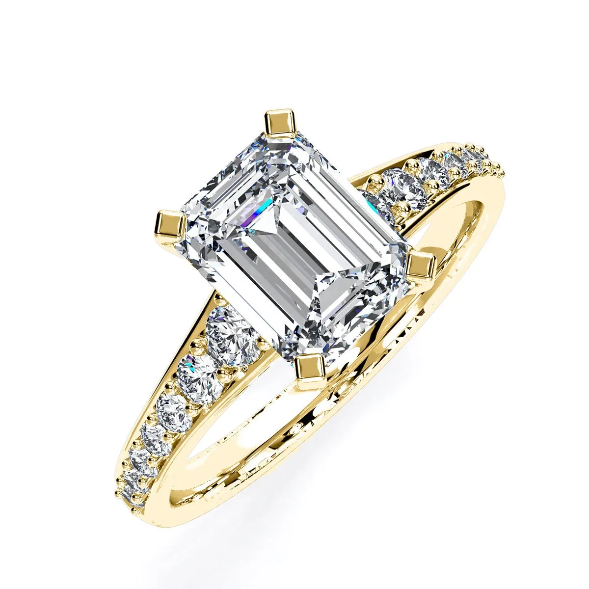 Holly - Emerald Moissanite Engagement Ring