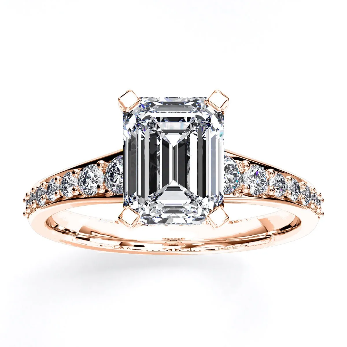 Holly - Emerald Moissanite Engagement Ring