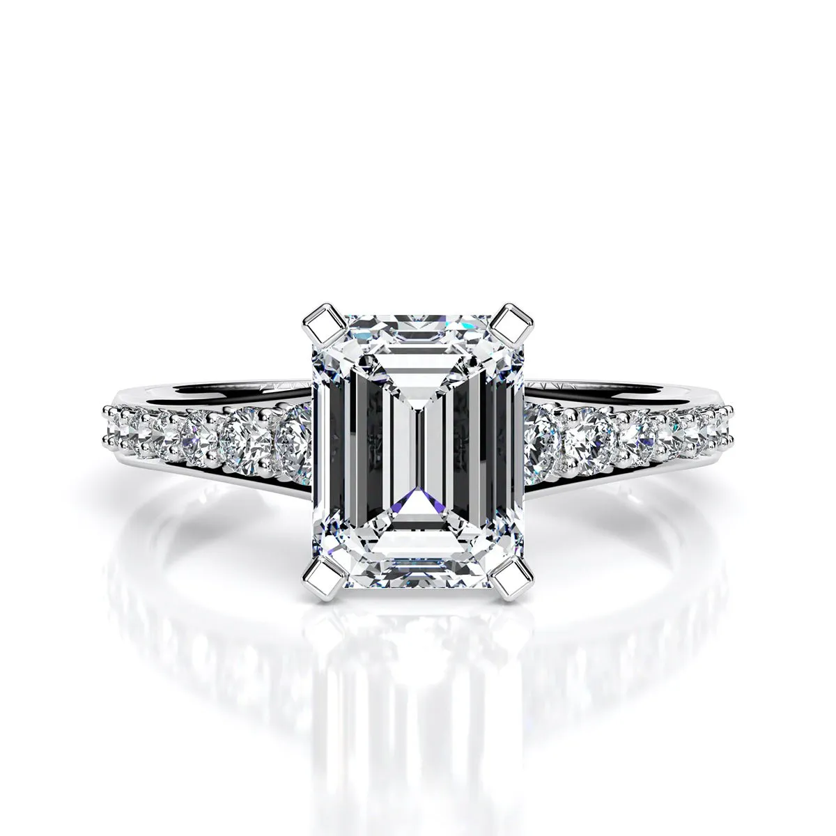 Holly - Emerald Moissanite Engagement Ring