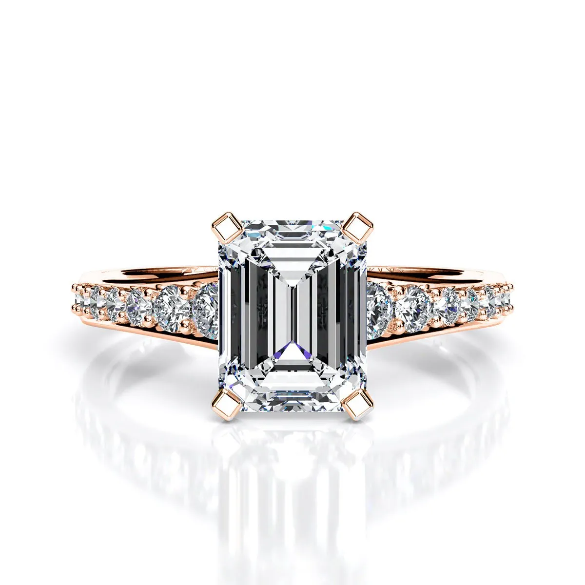 Holly - Emerald Moissanite Engagement Ring