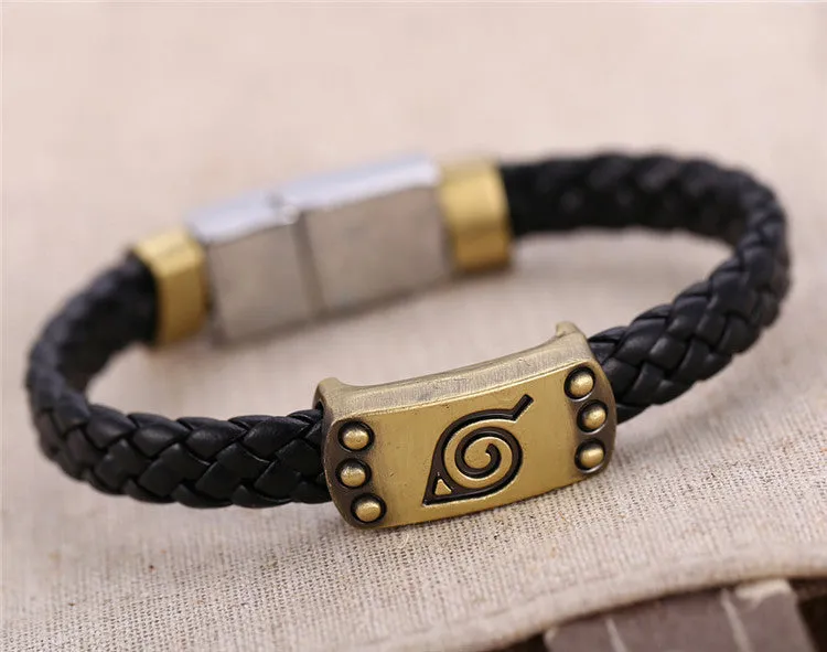 Hot Animation Alloy Bracelets Naruto Weave leather bracelet & Bangle cosplay jewelry