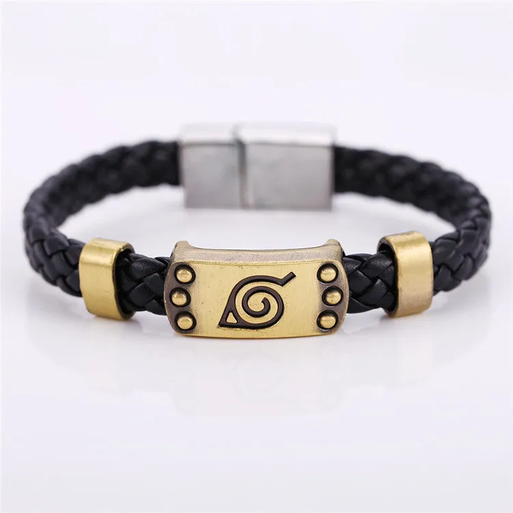 Hot Animation Alloy Bracelets Naruto Weave leather bracelet & Bangle cosplay jewelry