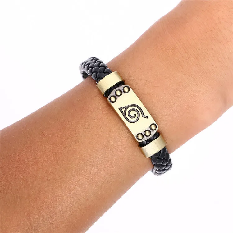 Hot Animation Alloy Bracelets Naruto Weave leather bracelet & Bangle cosplay jewelry