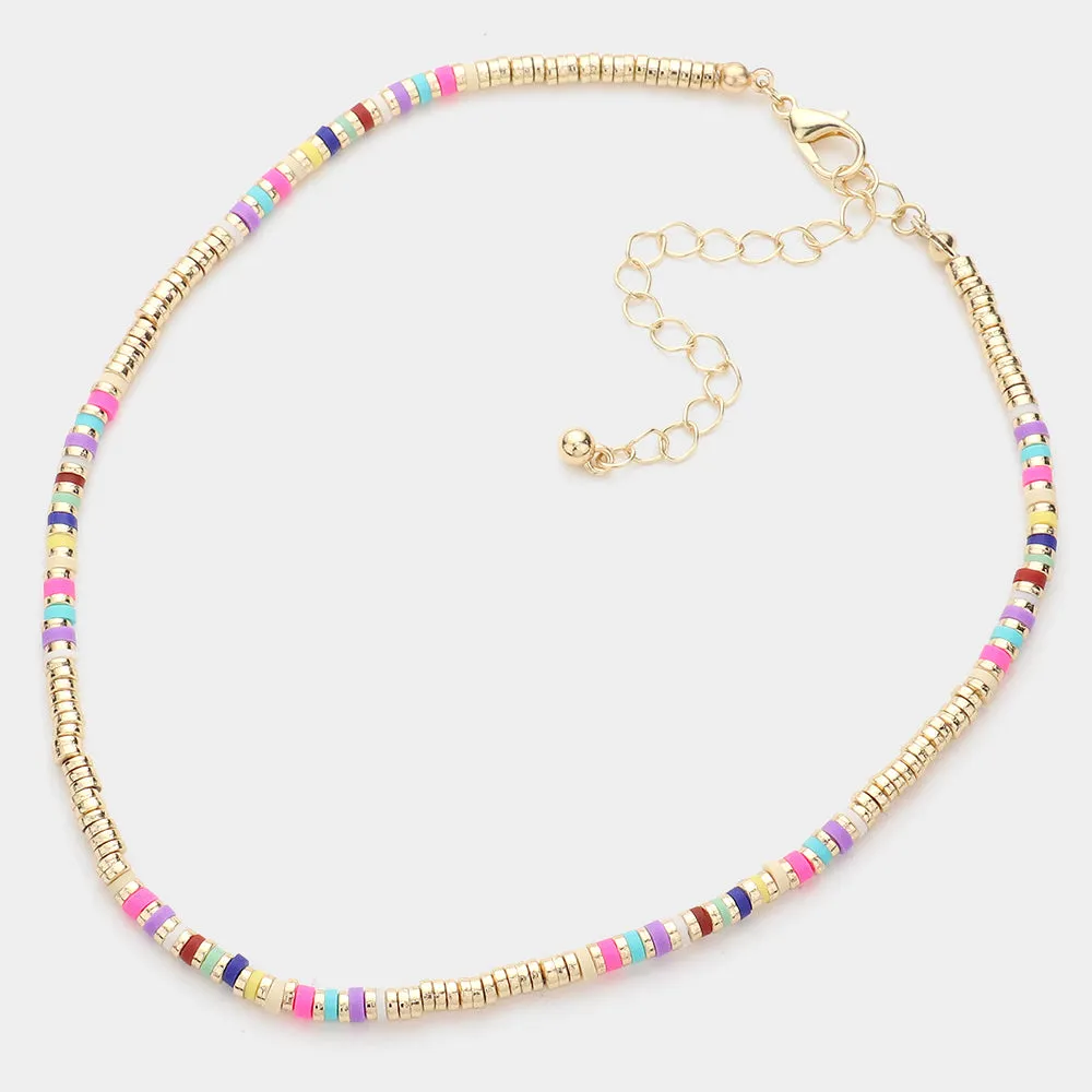 iLLASPARKZ Heishi Bead Accented Choker Necklace