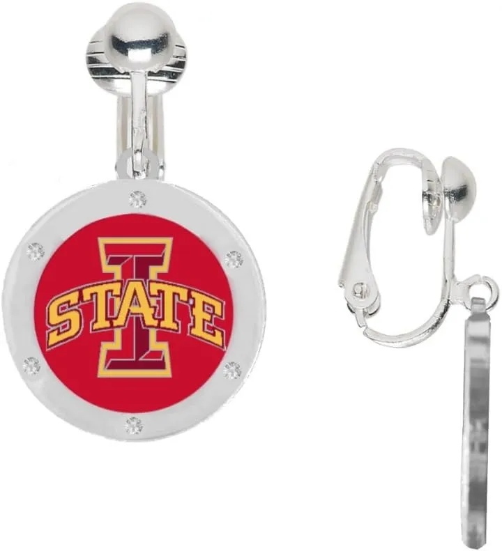 Iowa State Crystal Earrings CLIP-ON