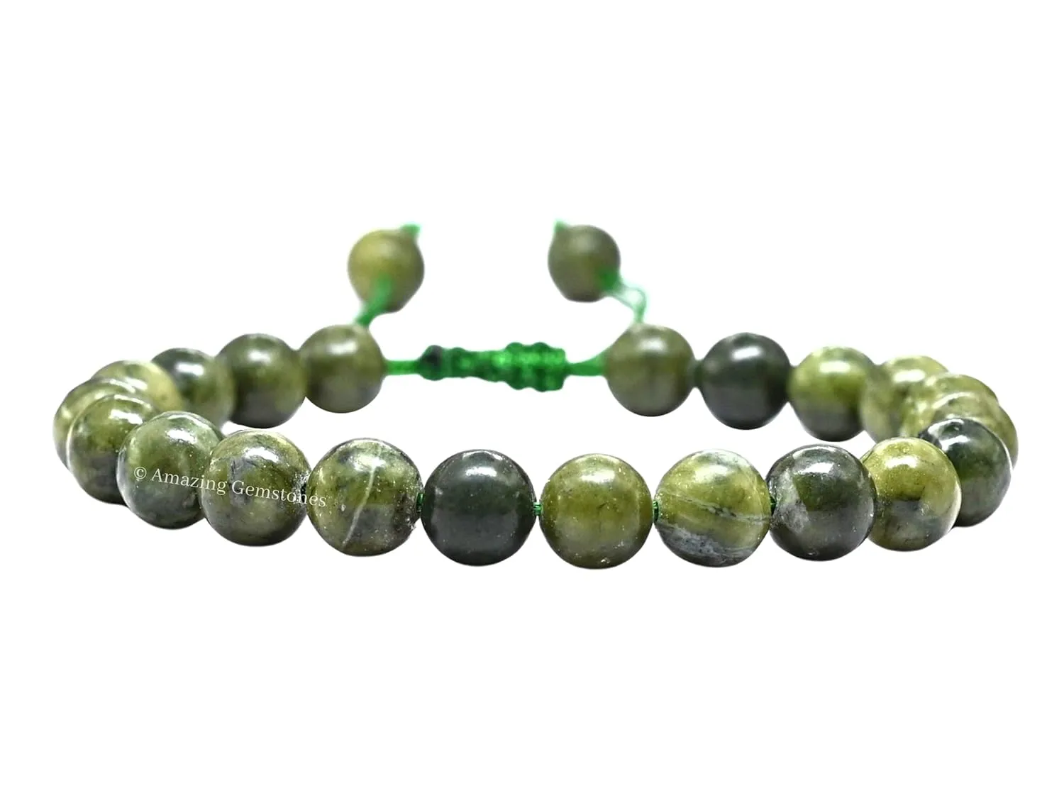 Jade Bracelet for Women Men's Gifts - Green Jade Protection Healing Crystal Bracelet - 8mm Gemstone Beaded Adjustable Bracelet Pulseras Para Hombres Mujer Stocking Stuffers