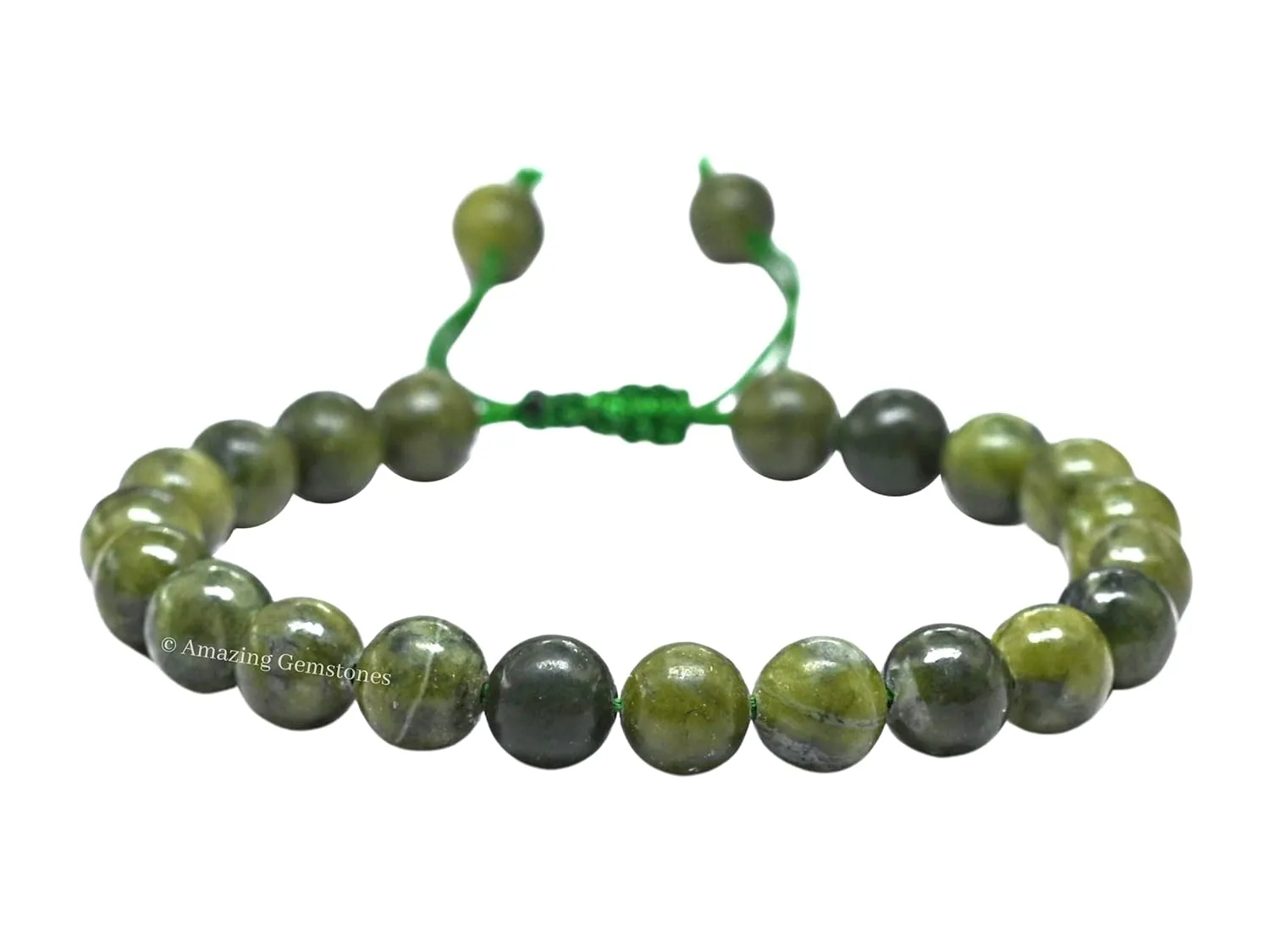 Jade Bracelet for Women Men's Gifts - Green Jade Protection Healing Crystal Bracelet - 8mm Gemstone Beaded Adjustable Bracelet Pulseras Para Hombres Mujer Stocking Stuffers