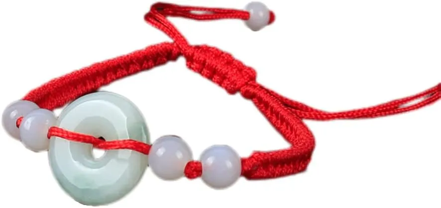 Jade jade red rope bracelet retractable jade pendant national style couples year of life red rope handwoven of various festive red rope