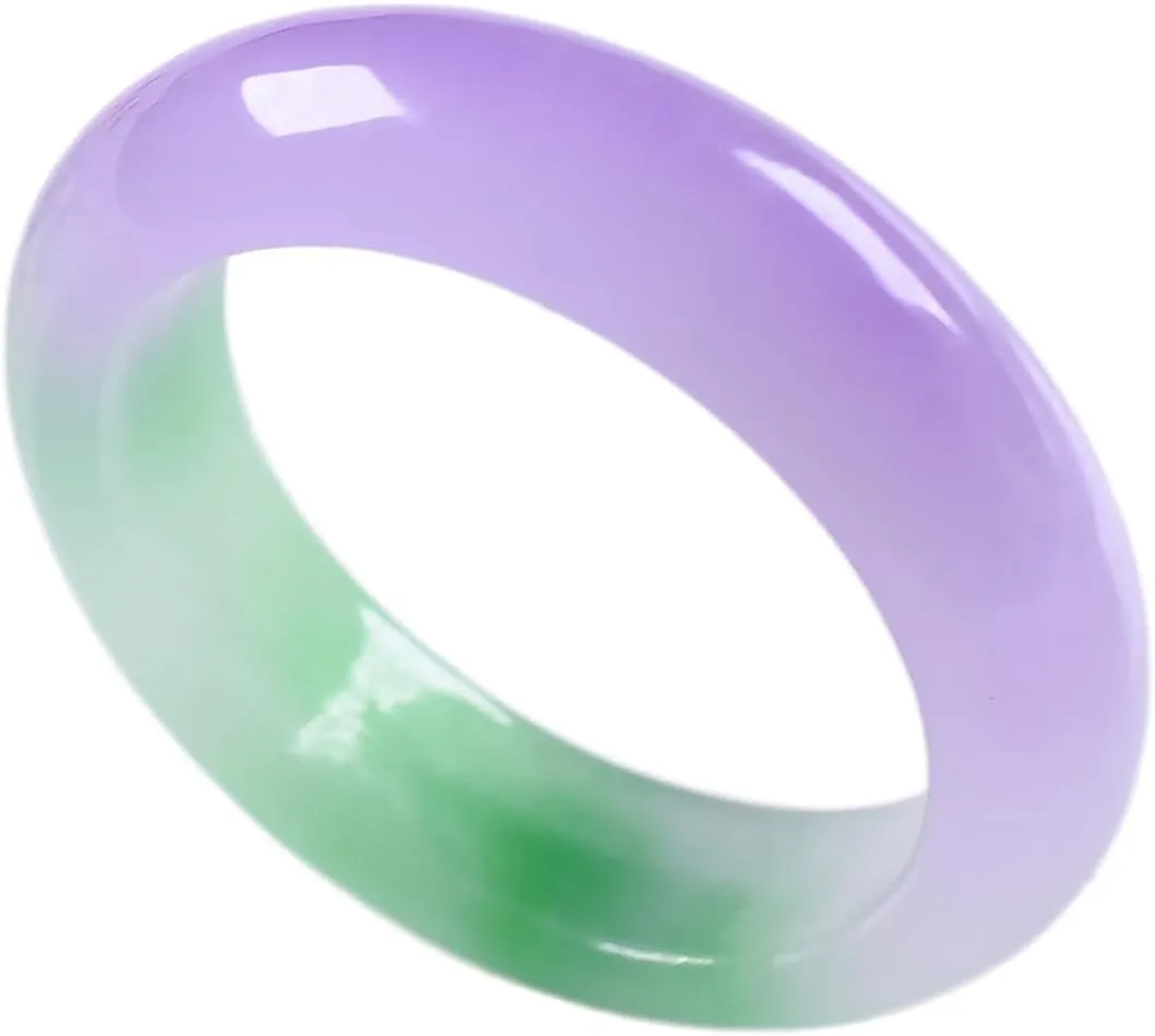 Jade Ring for Women, Lavender Ice Jade Band Ring 100% Real Stone Natural Jade Jewelry Crafts Gifts for Women,Size (6-11)