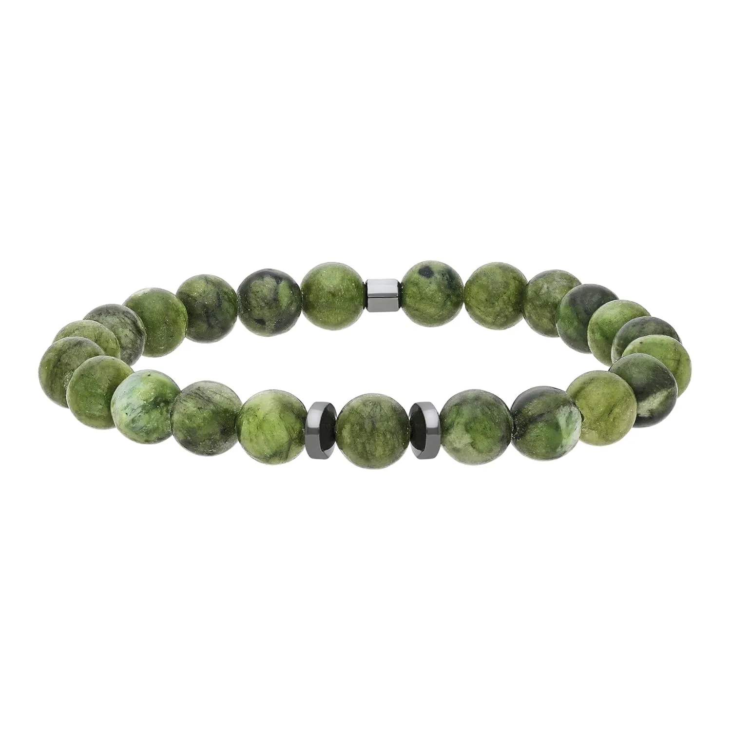 JADE Unisex Bead Bracelet with Hematite Accents - Premium A Grade Natural Stones for Healing, CALM and BALANCE. Meaningful YOGA and Healing bracelet. Gift for Him, Gift for Her