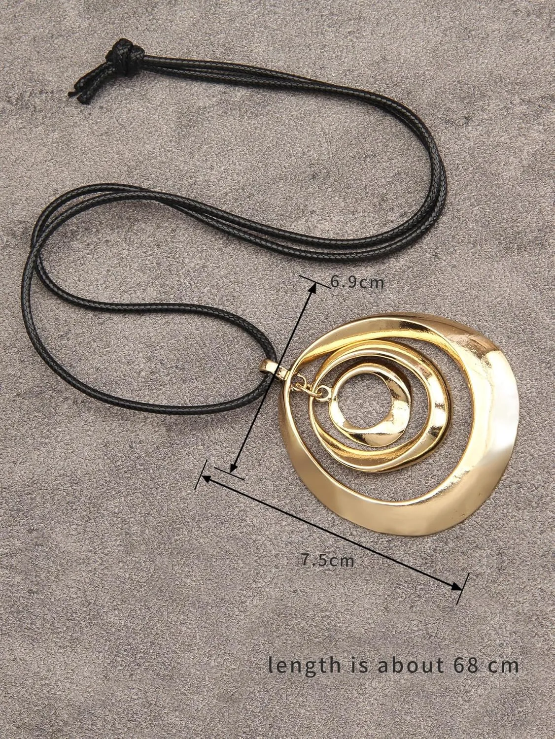 Jeilwiy Leather Necklace For Women Funky Necklace Choker String Cord Necklace with Pendant Boho Style Jewelry