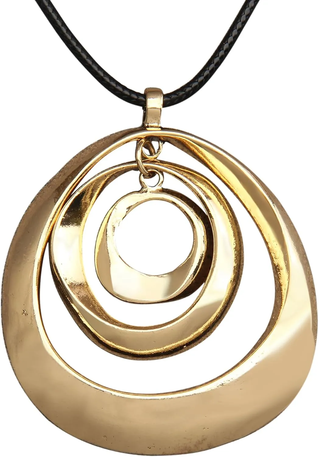 Jeilwiy Leather Necklace For Women Funky Necklace Choker String Cord Necklace with Pendant Boho Style Jewelry