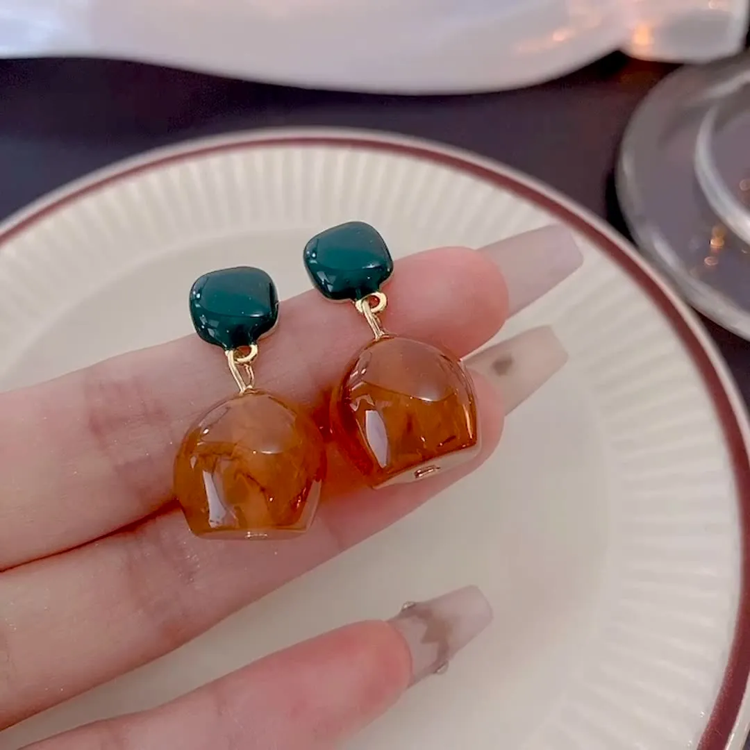 Just Lil Things Green Color Drop  Earrings  JLT12621