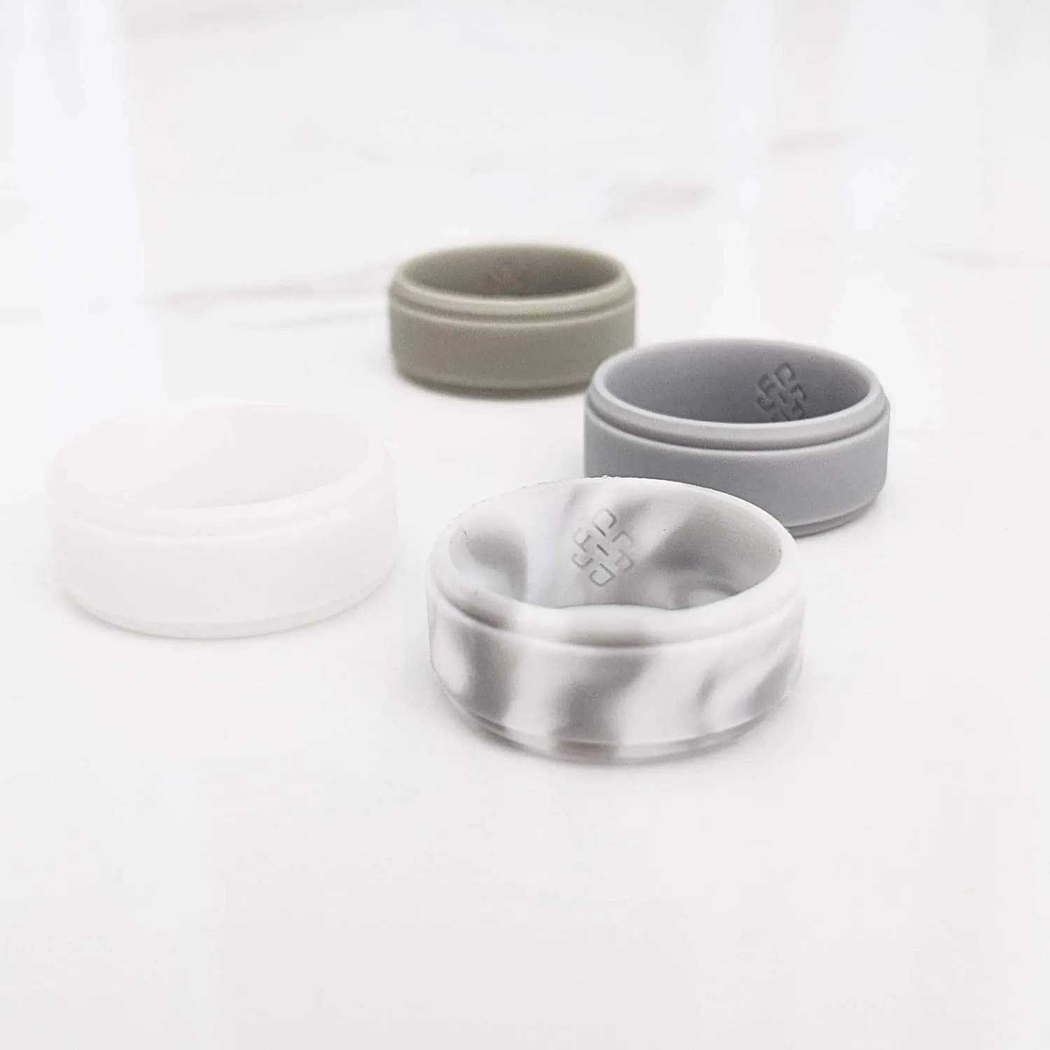 Knot Theory Breathable Silicone Ring for Men - Durable Step Edge Comfort Fit 8mm Bandwidth Size 8, 9, 10, 11, 12, 13, 14