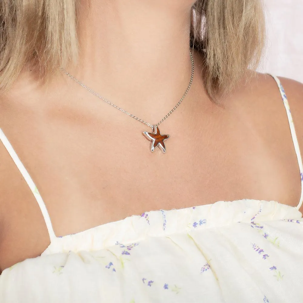 Koa Wood Salty Sea Star Pendant