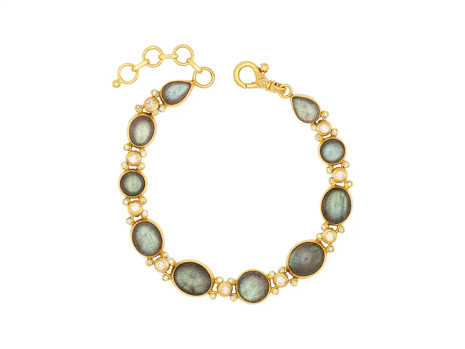 Labradorite and Diamond Bracelet