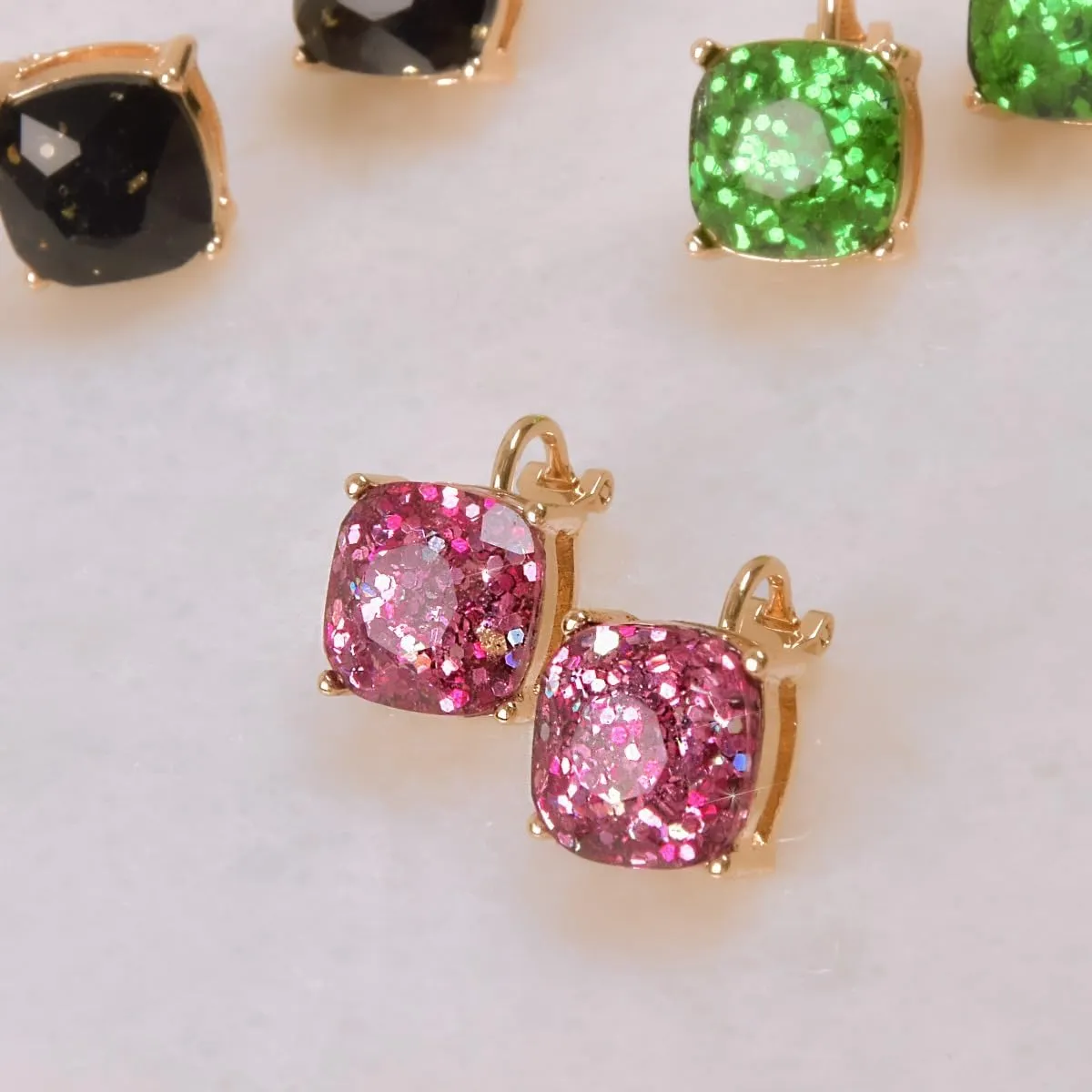 Large Square Clip On Earrings for Women - Comfortable Non Pierced Earrings for Women in Gold Tone, Statement Clip-On Studs