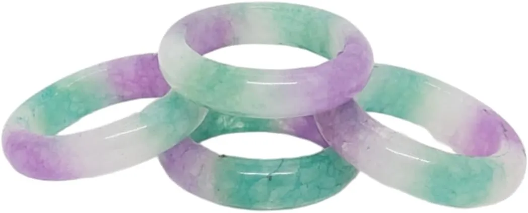 Lavender/Green Jade Ring. Multi tone Jade Ring Band. Lavender Jade Ring. Green jade Ring. Gemstone Ring. Jade LOVER Ring.